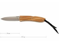 Складной нож LionSteel Opera, сталь D2, рукоять оливковое дерево