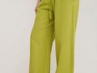 Широкие брюки со льном, Зеленый