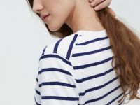 Джемпер в полоску с коротким рукавом