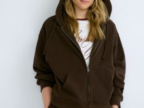 Толстовка на молнии для девочек, Коричневый