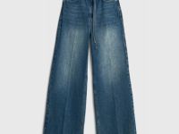 Широкие джинсы с поясом, Синий