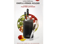 Подставка для ножей круглая HATAMOTO COLOR, черная, пластик, 110*225мм