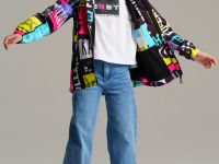 Брюки текстильные джинсовые для девочек