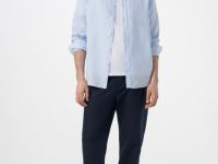 Льняная рубашка, Голубой