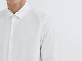 Рубашка из структурной ткани, Белый