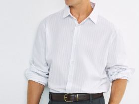 Рубашка в полоску O'STIN x Яндекс Книги, Белый