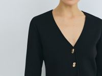 Кардиган на пуговицах с V-вырезом, Черный