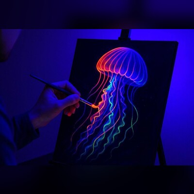 Рисование в темноте. Нео-флюро-арт