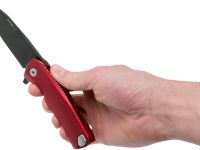 Нож складной LionSteel ROK A RB, сталь Black (Mil Spec) Finish Bhler M390, рукоять алюминий, красный
