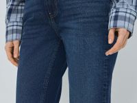 Прямые джинсы с высокой посадкой, Синий