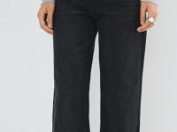 Широкие джинсы с высокой посадкой, Серый