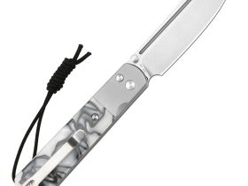 Складной нож Artisan Cutlery Holm, сталь AR-RPM9, рукоять сталь/акрил, белый