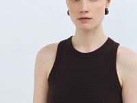 Базовый топ в рубчик, Коричневый