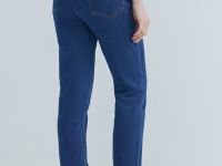 Узкие джинсы с высокой посадкой, Синий