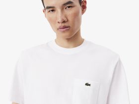 Мужская футболка Lacoste из хлопка с нагрудным карманом