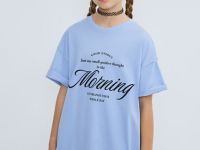 Футболка с вышивкой для девочек, Голубой