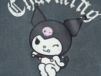 Лонгслив с принтом для девочек, Серый