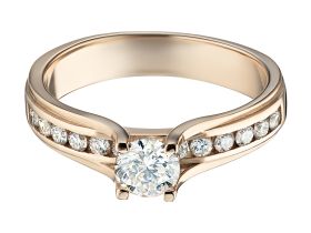 Кольцо из красного золота с бриллиантами э0201кц09150600