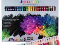 Набор карандашей цветных двусторонних ACMELIAE 24 шт + точилка, в картонном футляре