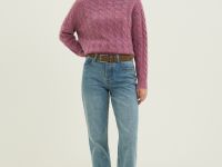 Свитер с косами с добавлением шерсти