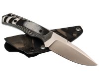 Нож Pocket Wolf Мини Тактик, сталь CR 8, рукоять G10, черно-белый, ножны с рисунком