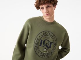 Мужской флисовый свитшот Lacoste свободного кроя