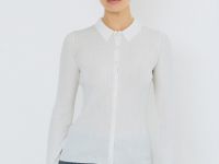 Кардиган в рубчик, Белый