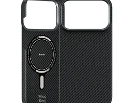 Чехол-накладка Benks Armor Kevlar MagSafe для Apple iPhone 17 Pro Max кевлар черно-серый в полоску