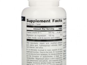 Source Naturals, B-1, высокая эффективность, 500 мг, 100 таблеток