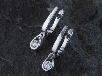 Серьги из белого золота с бриллиантами э4001сг07120600