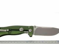 Нож складной LionSteel SR1A GS GREEN, сталь D2 Satin Finish, рукоять алюминий (Solid®), зелёный