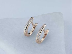 Серьги из красного золота с бриллиантами э0201сг06210501
