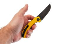 Нож Узбекский малый складной, сталь N690, рукоять G10 желтый