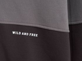 Свитшот колор-блок с надписью, Коричневый