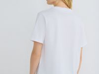 Футболка с декором на горловине, Белый