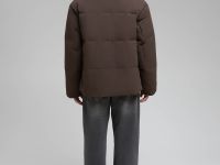 Оверсайз пуховик с воротником-стойкой