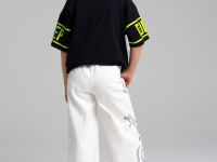 Брюки текстильные джинсовые для девочек