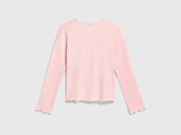 Лонгслив в рубчик для девочек, Розовый