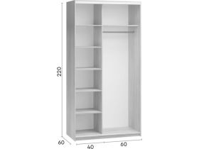 Шкаф-купе Байкал 2-100x220 Дуб Золотистый с зеркалом
