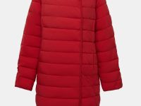 Утепленное полупальто с капюшоном