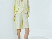 Шорты со складками, Желтый