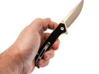 Складной нож Амур Техно малый, сталь VG-10, рукоять G10 черно-желтый