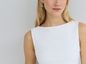 Асимметричный топ без рукавов, Белый