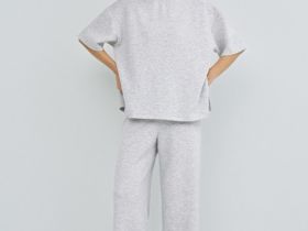 Футболка оверсайз с разрезами, Серый