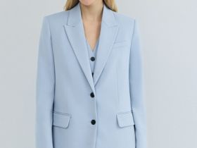 Однобортный жакет, Голубой