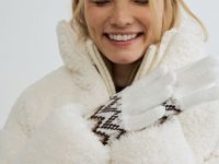 Перчатки с шерстью альпака, Белый