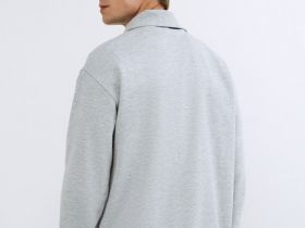 Свитшот с воротником-стойкой на молнии, Серый