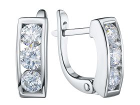 Серьги из белого золота с бриллиантами э0901сг01120300