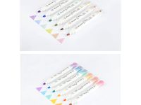 Набор текстовыделителей двусторонних MESHU "White kittens", 12 цв., пастельные цвета, 1-4мм, ПВХ бок