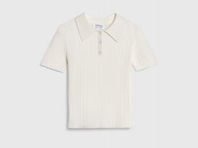 Вязаный джемпер с коротким рукавом для девочек, Белый